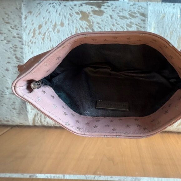 NWOT Lauren Merkin Light Pink Leather Clutch with Stars - Picture 5 of 6